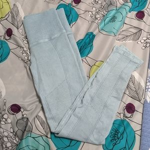 Avocado Light Blue Vintage Phoenix Fire Leggings